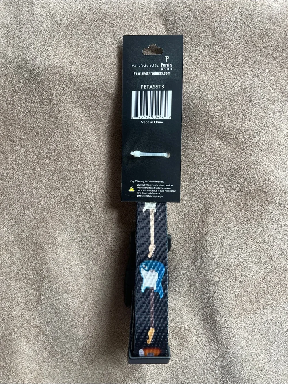 Perri's Fender Guitar Size Large (56-70 lbs) Pet Logo Dog Collar Black New W Tag